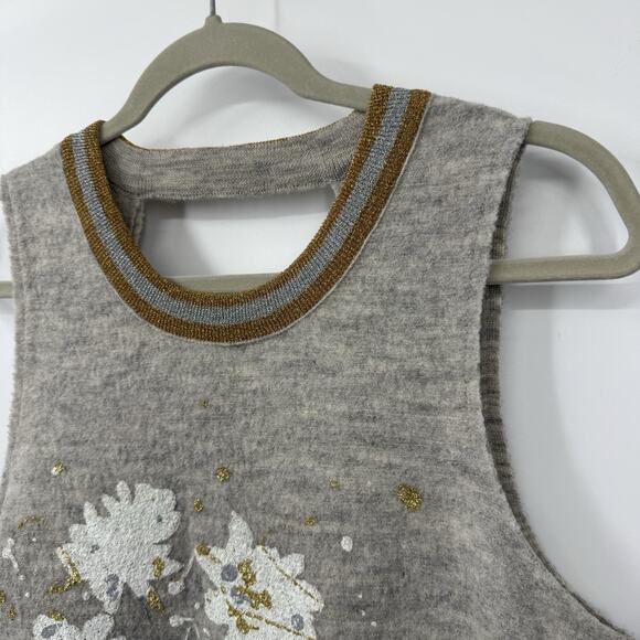 Anthropologie Knitted & Knotted Afterlight Wool Dress Small Sleeveless Floral - Picture 9 of 14